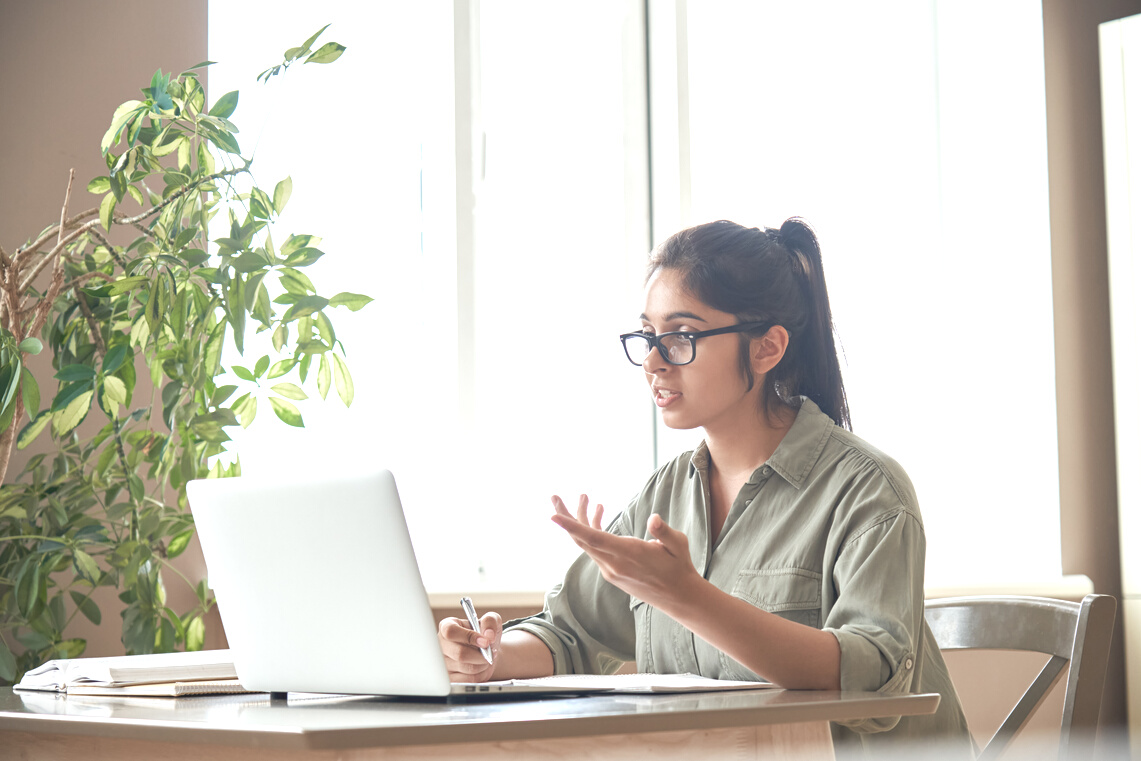 Woman Online Tutor Teacher Explaining in Online Class 