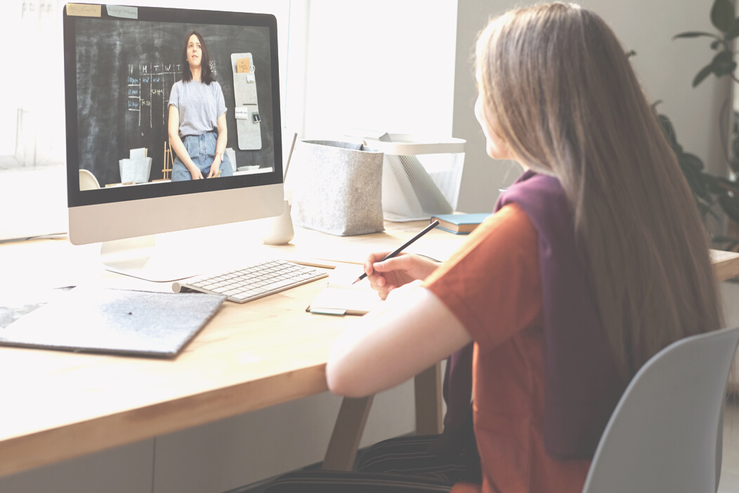 Girl Watching Video Using Imac